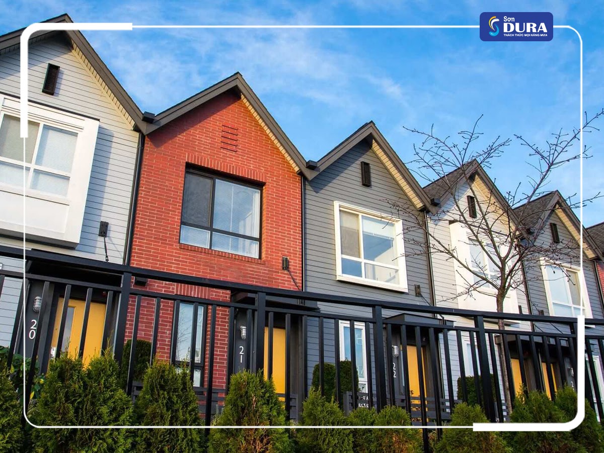 cách phối màu sơn mặt tiền nhà
