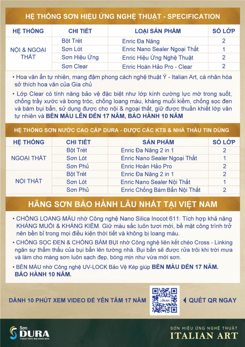 Hệ thống sơn hiệu ứng từ Sơn Dura.