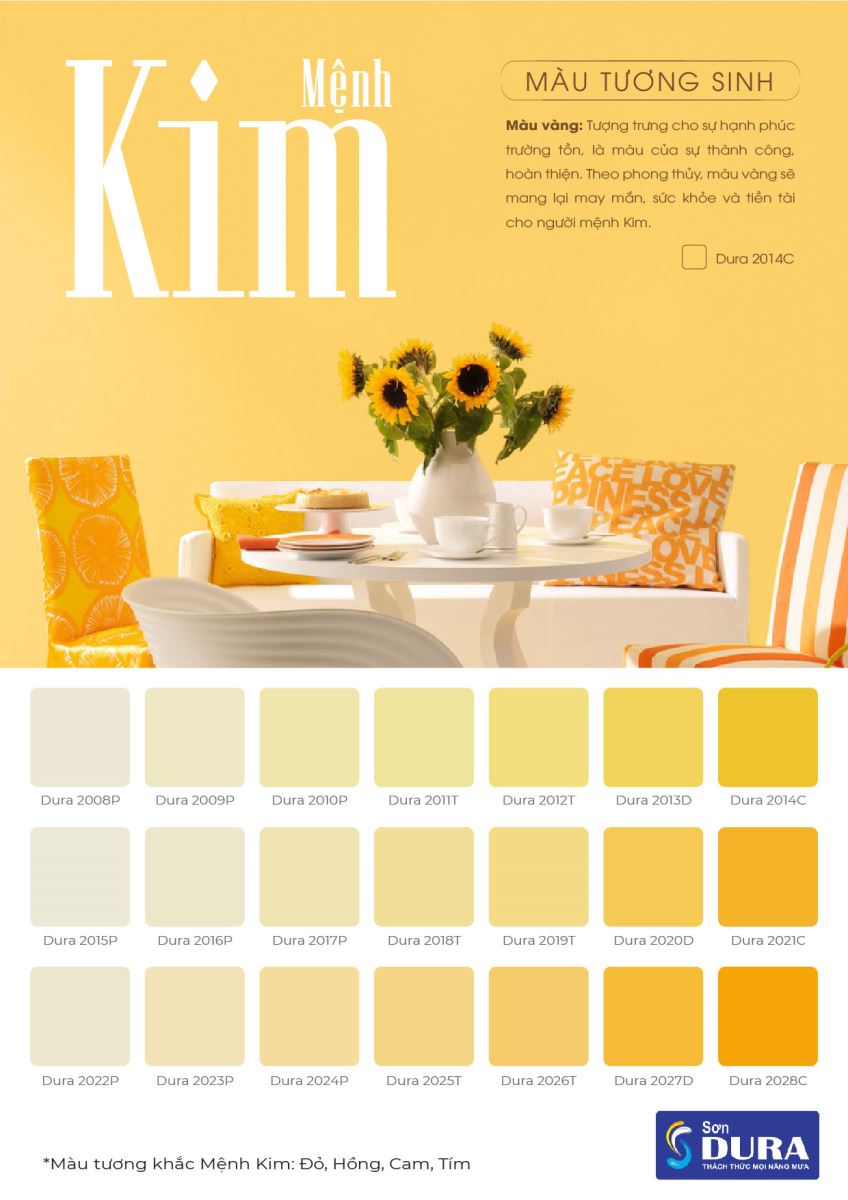 chọn màu sơn nhà đẹp cho người mệnh Kim hợp phong thuỷ