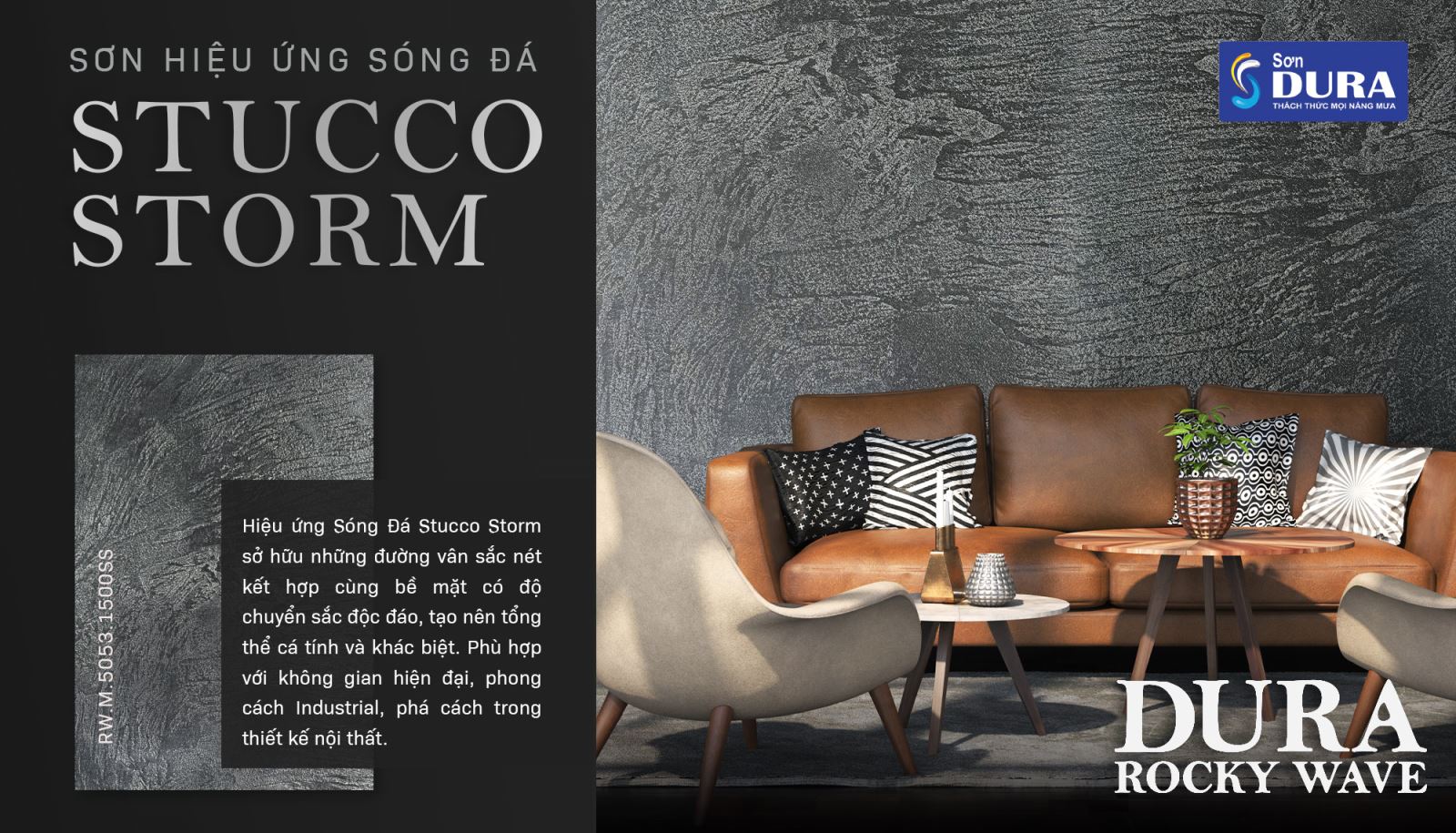 Sơn hiệu ứng sóng đá stucco storm