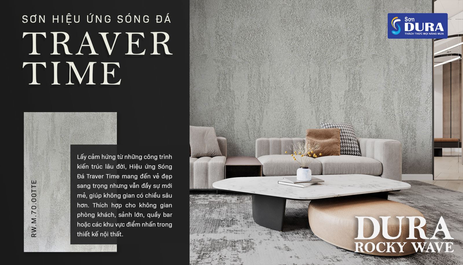 Sơn hiệu ứng sóng đá traver time