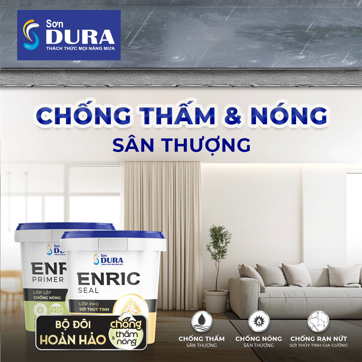 Bộ đôi hoàn hảo chống thấm & nóng sân thượng 