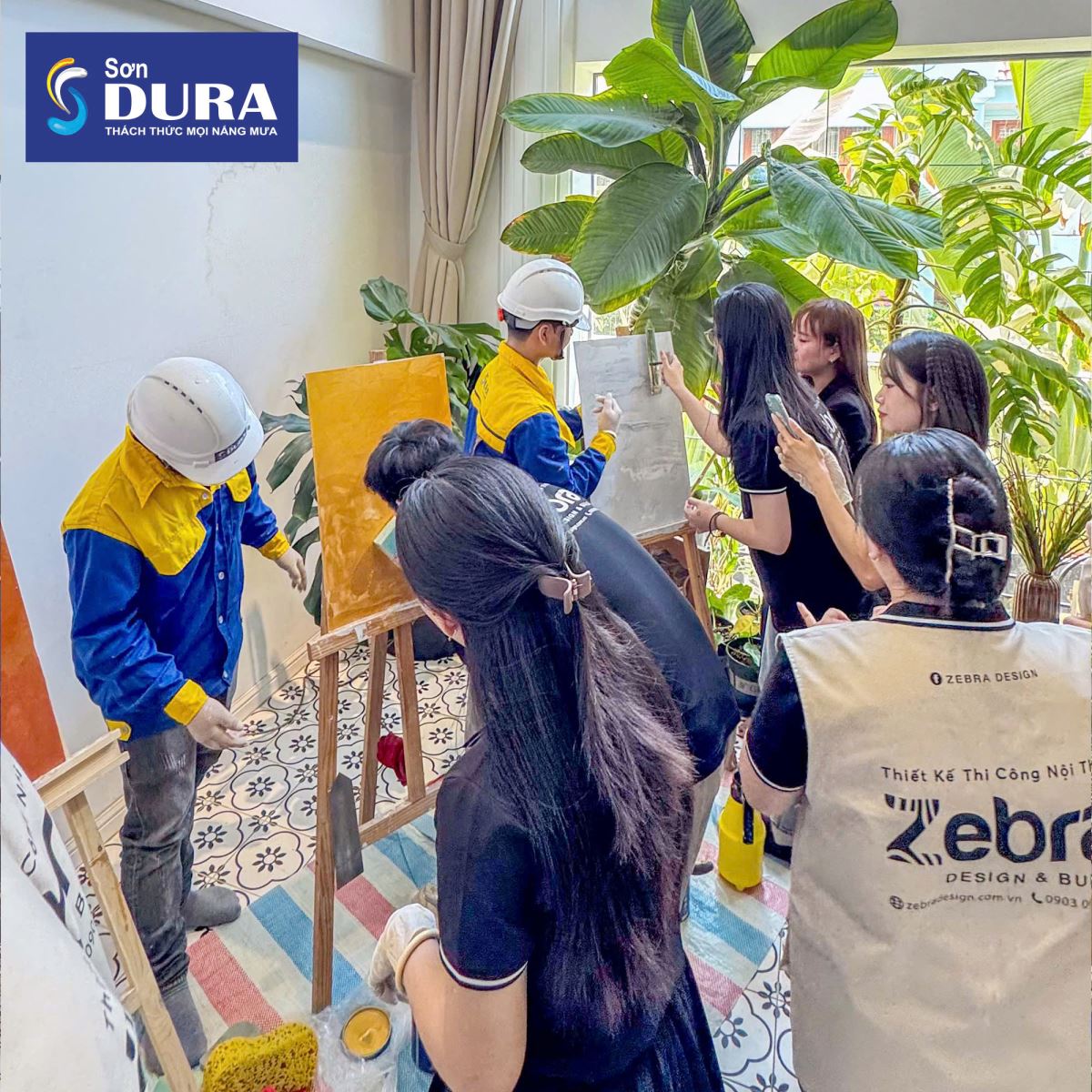 workshop thi công sơn hiệu ứng tại zebra