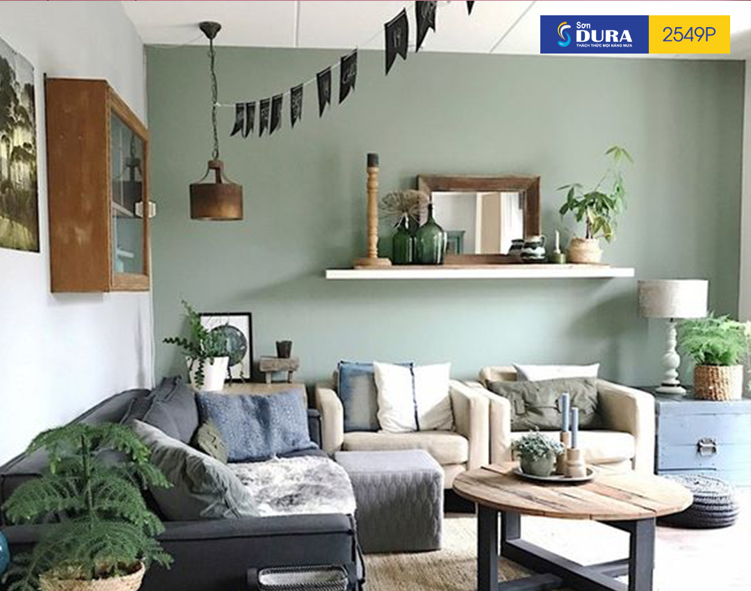 Chọn màu sơn nhà đẹp bên trong với sắc xanh lá cây