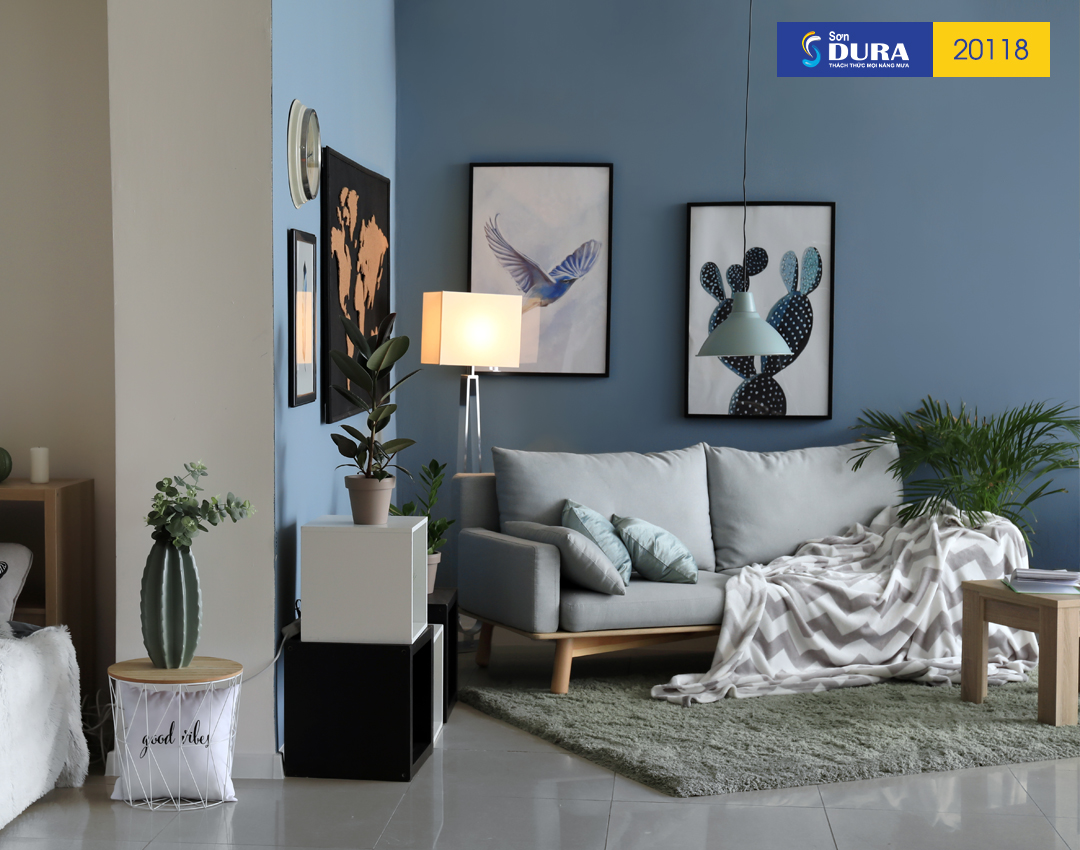 Màu xanh dương là màu sơn nhà đẹp bên ngoài được ưa chuộng