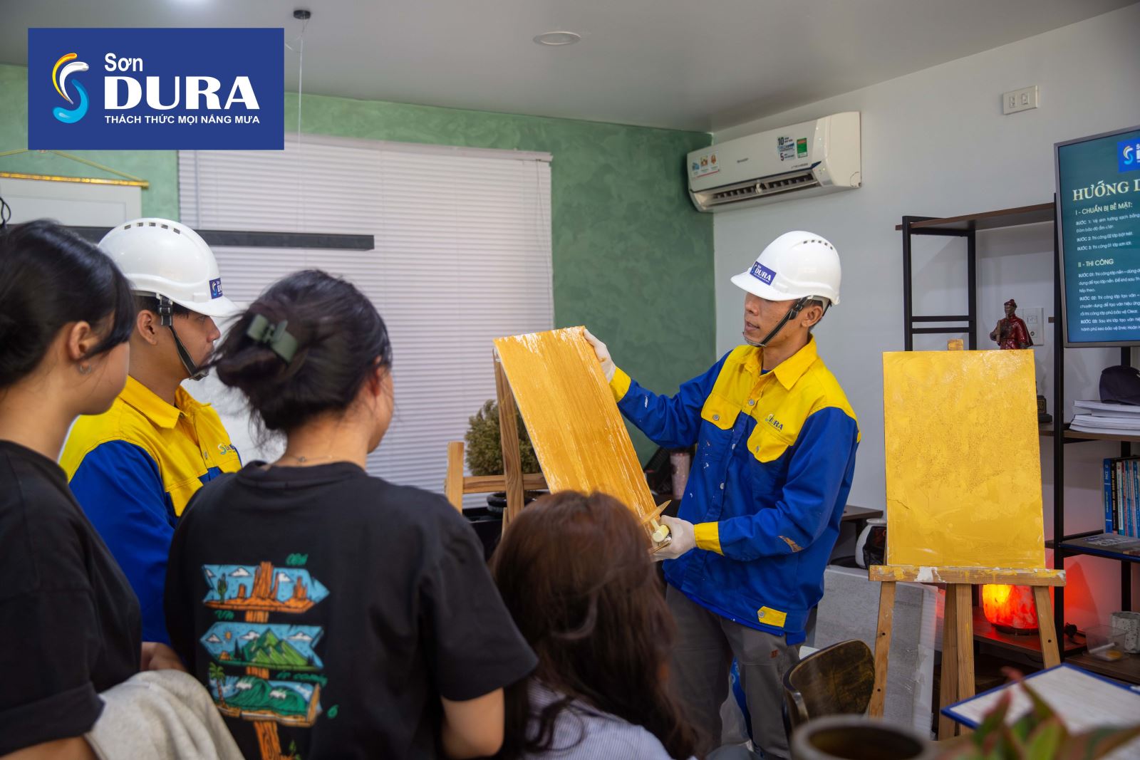 workshop thi công sơn hiệu ứng tại sya design studio